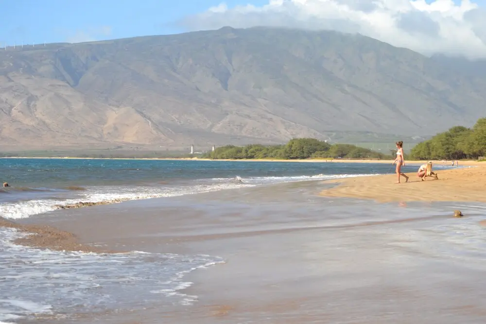 White sands of Sugar Beach, Maui, Hawaii 